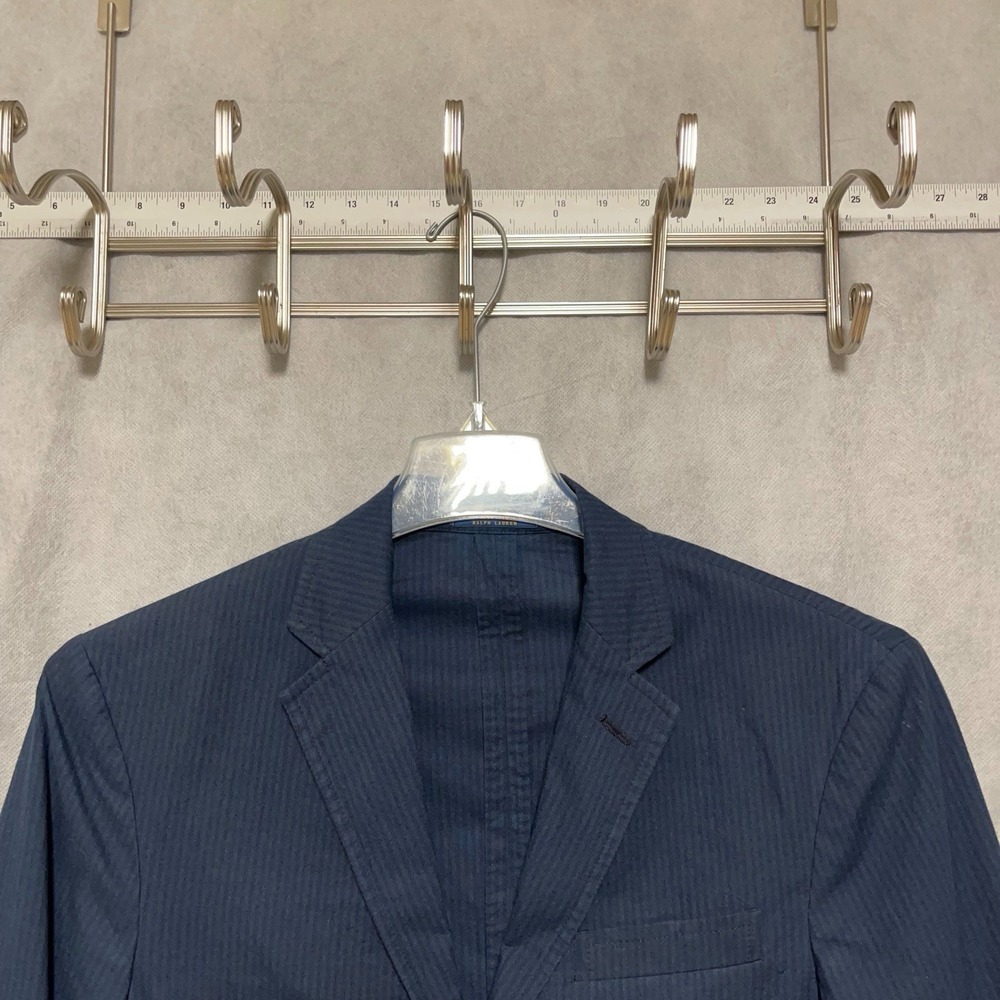 Polo Ralph Lauren Blazer‎ Men's 36R Blue 3B Portugal Hickory Striped Coat Luxury